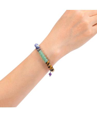 Go 7 Chakra Bracelet | Natural Chakra Stones | Healing Reiki Energy Yoga Bracelet for Women - Buy Online on GoSupps.com