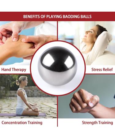 Buy BIMUYI 2 Pcs Meditation Balls - 304 Stainless Steel Baoding Balls 40mm for Hand Exercise - Includes Case | International Shipping - Buy Online on GoSupps.com