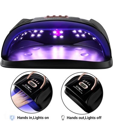 MainPi 256W UV LED Nail Lamp - Professional Nail Dryer with 57 Lamp Beads, 4 Timers, Auto Sensor, LCD Display - Fast Gel Polish Curing (Black) - Buy Online on GoSupps.com