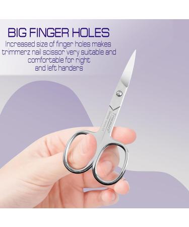 Trimmerz Cuticle Nail Scissors Curved Blade Professional Stainless Steel Beauty Scissors for Manicure Pedicure Eyebrows Nose Hair Trimming Beauty Grooming Thick Toenails Women Men - Buy Online on GoSupps.com