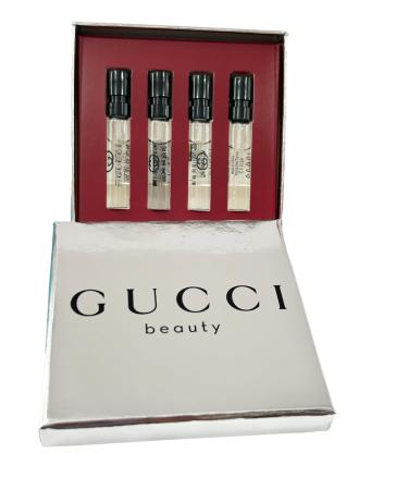 Gucci GUILTY Sample Perfume MEN GIFT SET Pour Homme Guilty EDT Guilty Parfum Guilty EDP Guilty Essence - 1.5 ml / 0.05 oz - set of 4 spray samples (7753)