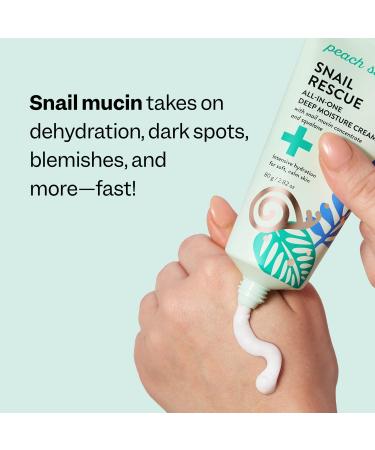 Peach Slices - Snail Rescue All-in-One Deep Moisture Cream (2.82 oz) - Snail Mucin - Intensive Hydration Soft Skin - Squalane Hyaluronic Acid & Cica - Vegan Cruelty Free Korean Skin Care & Beauty - Buy Online on GoSupps.com
