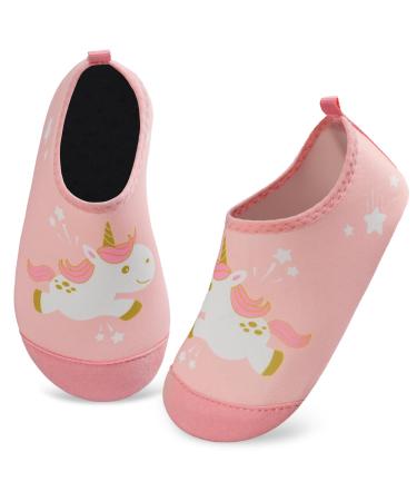 Kyopp bathing shoes children water shoes girls boys aqua barefoot non-slip for sea swimming surf beach baby 20/21 eu 2024 unicorn pink