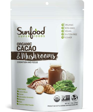 Sunfood Superfoods Organic Cacao & Mushrooms 7.4 oz (210 g)