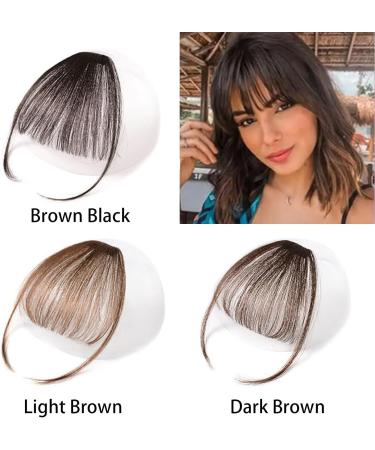 Clip in Fringe Human Hair Fringe Thin Clip in Bangs Hair Extensions Hairpieces with Temples (#2 Light Brown Wispy Bangs - with Temples) Wispy Bangs - with Temples #2 Light Brown - Buy Online on GoSupps.com