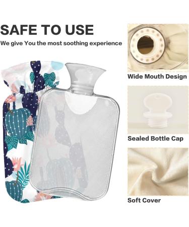 Hot Water Bottle with Cactus Flowers Cover - 2L Pain Relief & Bed Warmer - Buy Online on GoSupps.com