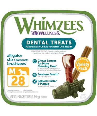 Whimzees 330048 Natural Variety Value Pack Medium or/Whgr/Wh 29.6 oz 1Piece Vegetable Medium & Natural Grain Free Long Lasting Dental Dog Treats Daily Use Packs Extra Small - Buy Online on GoSupps.com