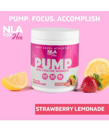 Her Pump Non-Stim Pre-Workout for Women | Strawberry Lemonade | Boosts Energy Focus & Performance | Vegan & Gluten-Free | 30 Servings - Buy Online on GoSupps.com