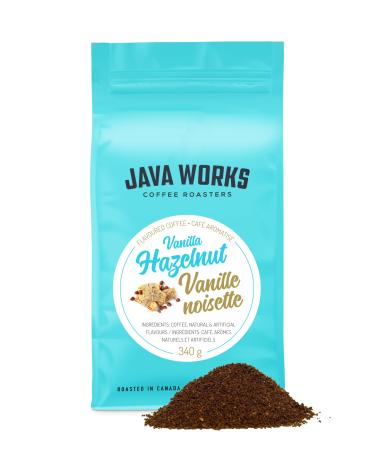 Java Works Coffee Vanilla Hazelnut Flavoured Coffee *Ground* 340 Grams