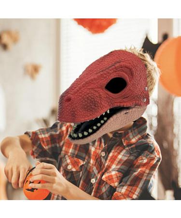 Fivetoo Raptor Face Cover - Movable Pine Latex Dinosaur Mask | Comfortable & Breathable Dino Head Cover for Halloween - Buy Online on GoSupps.com