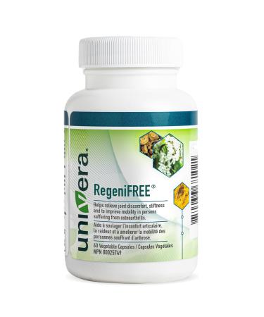 Univera RegeniFREE All-Natural Joint Supplement Aloe Vera & Turmeric No Glucosamine Vegeterian 60 Capsules 30-Day Supply