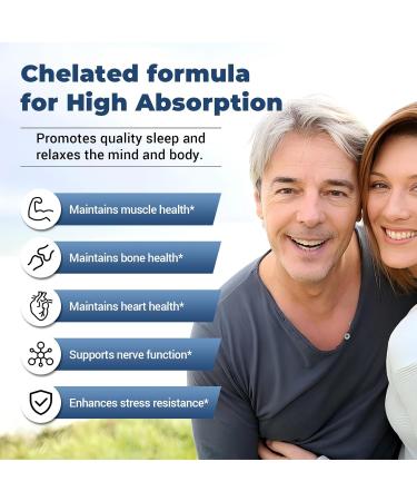 Magnesium Glycinate 125 mg with B-Complex Folate Choline Zinc 10 in 1 multivitamin for Men & Women | Helps Sleep Calmness Supports Nerve Muscle and Bone Health Promotes Metabolism -60 Tablets 1 Bottle - Buy Online on GoSupps.com