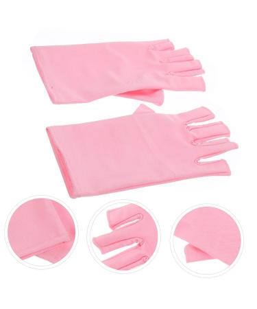 Mikinona UV NAIL GLOVES 1 Pair Nail Gloves Protective Gloves Nail Art Uv Gloves Nails Gel Nail Uv Gloves Gel for Nails Nail Fingerless Mittens Spandex Nail Polish Sun Protection Pink - Buy Online on GoSupps.com