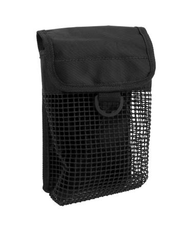 Diving Mesh Gear Bag, Portable Scuba Diving Bag Underwater Diving Mesh Bag with Hang Buckle, Diving Mesh Pouch Black