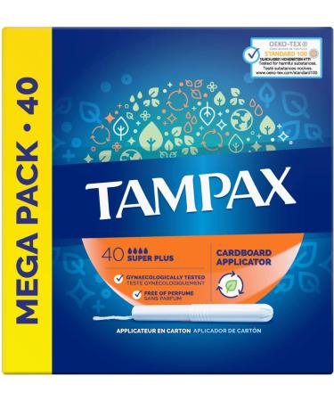 Tampax Tampons Super Plus with Cardboard Applicator - 40 pcs | Buy Online - Fast International Shipping - Buy Online on GoSupps.com