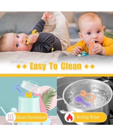 Silicone Teething Toys for Babies 0-12 Months - BPA Free Chew Toys for Boys and Girls - 6PCS Set - Buy Online on GoSupps.com