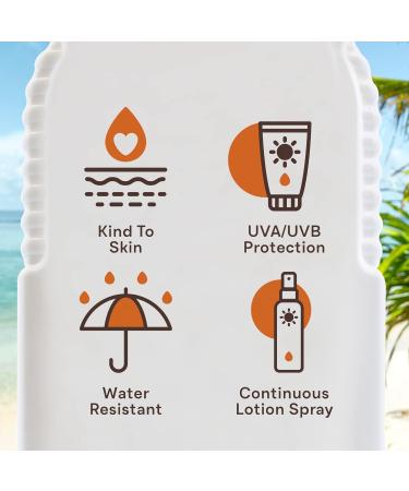 Malibu Sun SPF 15 Continuous Lotion Spray Sunscreen Vitamin Enriched Water Resistant 175ml (Pack of 2) 175 ml (Pack of 2) SPF 15 - Buy Online on GoSupps.com