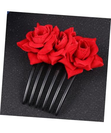 Didiseaon 1pc Red Rose Hair Comb Pearl Hair Pin Red Rose Flower Hair Comb The Rose for Women Floral Comb Hair Combs for Women Barrettes for Women Bride Wedding Headgear - Buy Online on GoSupps.com