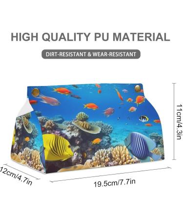 Tissue Box Cover Tissue Box Holder Coral and Sea Fish Print Tissue Holder Travel Tissue Packs Facial Paper Holder Decorative Holder - Buy Online on GoSupps.com