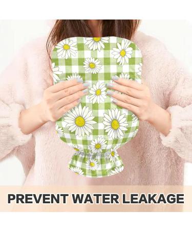 NAANLE 2L Hot Water Bottle with Checkered Daisy Cover | Pain Relief & Heat Therapy for Menstrual Cramps Hands & Feet - Buy Online on GoSupps.com