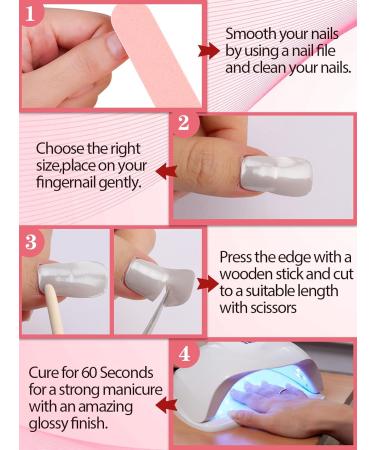 EBANKU 20 PCS Semi Cured Gel Nail Strips - Full Wraps Adhesive Stickers with Nail File and Stick | UV/LED Lamp Required - #6 - Buy Online on GoSupps.com