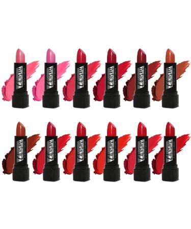 Beauty4Britain Pack of 12 Lipsticks 12 Different Shades Individually Wrapped
