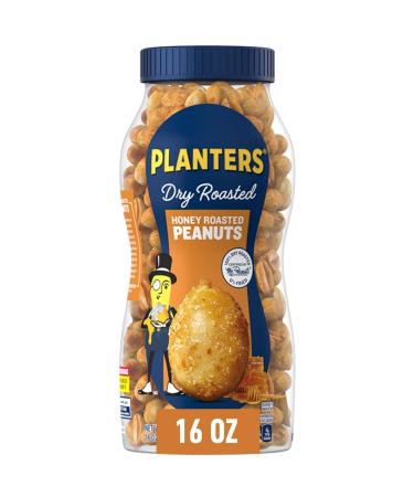 PLANTERS Honey Roasted Peanuts, 16 oz. Resealable Jar | Flavored Peanuts with a Sweet Honey Coating & Sea Salt | Wholesome Snacking | Kosher - Buy Online on GoSupps.com