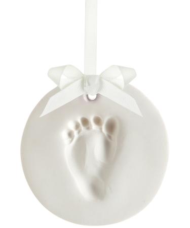 Tiny Ideas Baby Handprint or Footprint DIY Keepsake Ornament Kit, Holiday Gift, Nursery Dcor, Creative Baby Gift, Addition to Baby Registry, Holiday Stocking Stuffer, Christmas Gift Idea, White White Ornament
