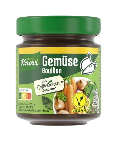 Knorr Vegetable Bouillon in a glass with full flavour and natural ingredients 136 g Vegetable Bouillon 6.8 l (1 pack)