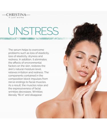 Christina Unstress Absolute Relaxer Peptide Serum | Hyaluronic Acid Face Serum for All Skin Types | Boosts Collagen & Elastin - Buy Online on GoSupps.com