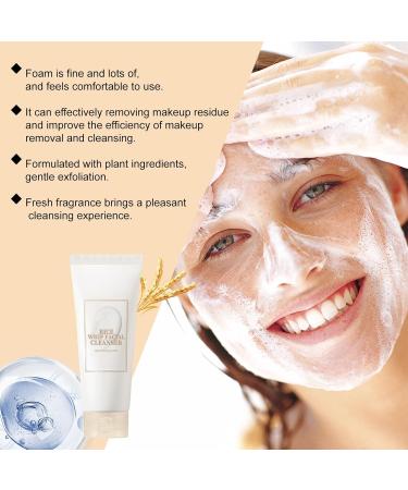 homomdy Rice Facial Cleanser Deep Cleansing for Sensitive Dry Skin Hydrating and Moisturizing Controlling Cleanser Brightening Evening Tone Makeup Remover for All Skin Types 1pcs - Buy Online on GoSupps.com