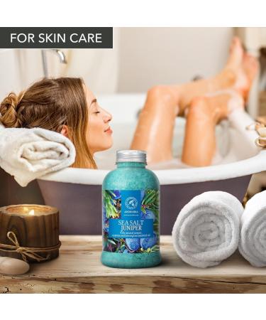 Juniper Bathing Salt 600g - Natural Sea Salt with Juniper Lemongrass & Cypress Oil for Joint Relief Muscle Relaxation & Better Sleep | Body Care & Relaxation - Buy Online on GoSupps.com