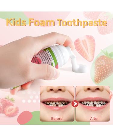Children's Foam Toothpaste - Natural Formula for U-Shaped Toothbrush | 2x60ml Strawberry | Safe Oral Care - Buy Online on GoSupps.com