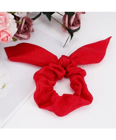 ACO-UINT 12 Pack Red Bunny Ear Satin Scrunchies for Thick Hair - Hair Accessories for Girls - Buy Online on GoSupps.com