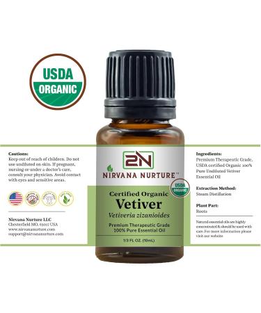 Buy USDA Certified Organic Vetiver Essential Oil | 100% Pure & Therapeutic Grade for Aromatherapy Skin & Hair Care | 0.34 Fl Oz - Buy Online on GoSupps.com