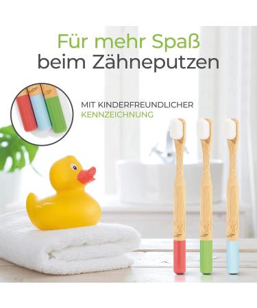 Buy Greenable Children Nano Bamboo Toothbrush Set 3 Pack - 10 000 Extra Soft Bristles BPA-Free Vegan Eco-Friendly - Colorful & Gum-Friendly - Buy Online on GoSupps.com