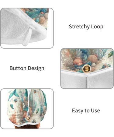Elegant Mermaids Hair Towel 2 Pack - Super Absorbent Quick Dry Hair Turbans for Women & Girls - Buy Online on GoSupps.com