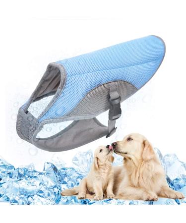 TVMall Dog cooling vest Breathable mesh dog jacket summer cool and comfortable dog coat adjustable with reflective strip pet suitable for large medium and small dogs 2xl blue