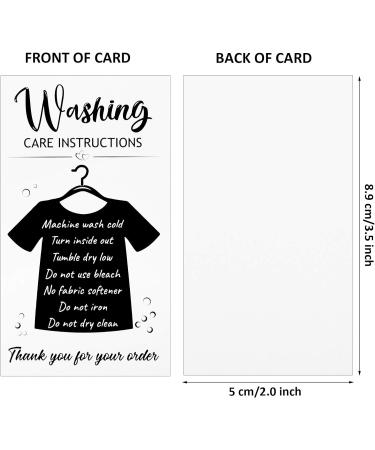 Zonon 100 Black T-Shirt Washing Instructions Cards - Shirt Care & Customer Direction Cards for Small Business - Buy Online on GoSupps.com