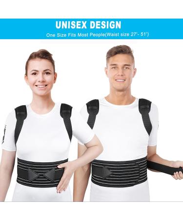 Aollop Posture Corrector - Adjustable Back Brace for Men and Women | Improve Posture, Relieve Neck and Shoulder Pain | Waist 27-51 | Gift Idea - Buy Online on GoSupps.com