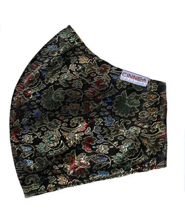 CINNEA BLACK BLOSSOM Adjustable Face Mask - 2 Wear Options + Free Storage Bag | International Shipping Available - Buy Online on GoSupps.com