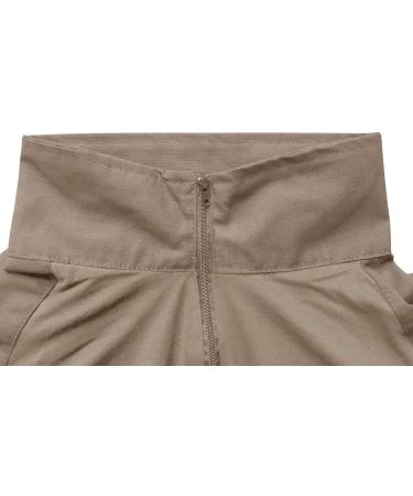 Magcomsen Men's Tactical Short Arm Shirt - Quick Dry Military Combat Polo with 1/4 Zipper & Pockets - Khaki XXL - Buy Online on GoSupps.com