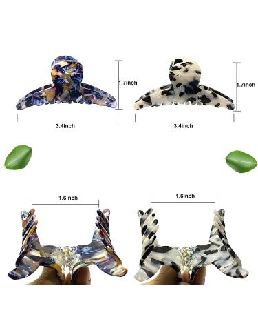 Boujee Bohemian Tortoise Shell Hair Clip - French Design Leopard Resin Hair Grip (Multicolored Marble) - Buy Online on GoSupps.com