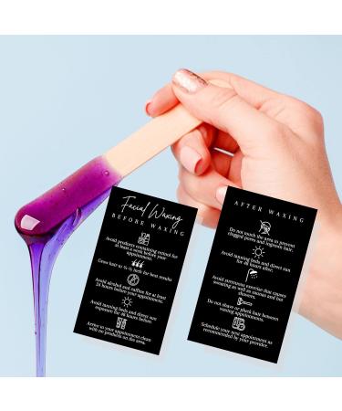 Facial Wax Instructions | 50 Pieces | 5.1 x 8.9 cm | Wax Accessories for Aestheticians | Hard & Soft Wax | Black & White Design - Buy Online on GoSupps.com
