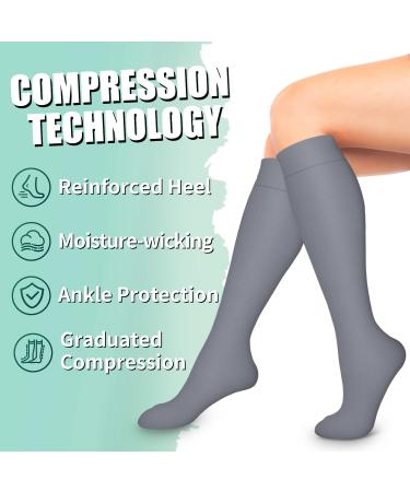 Shop Laite Lifting Compression Stockings for Men & Women Best for Running Athletics CrossFit & Air Travel | 3 Pairs - Black Gray Navy | S-M - Buy Online on GoSupps.com