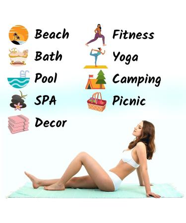 PAMUKLU Oversized Beach Towel - Quick-Drying & Sand-Resistant - Perfect for Beach, Pool, Yoga, Travel - Premium Cotton Design (Blue Sky) - Buy Online on GoSupps.com