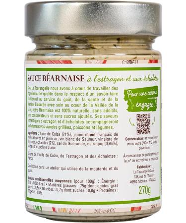 La Tourangelle B arnaise Sauce 270g - Made in France with French Shallots and Tarragon - 100% Natural - Buy Online on GoSupps.com