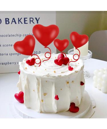 Blumomon Pack of 4 Heart Cake Toppers Red Valentine's Day Cake Topper Picks Mixed Size Happy Valentine's Day Cake Decorations Valentine's Day Wedding Party Bridal Shower Decorations Accessories Valentine's Day 5 - Buy Online on GoSupps.com