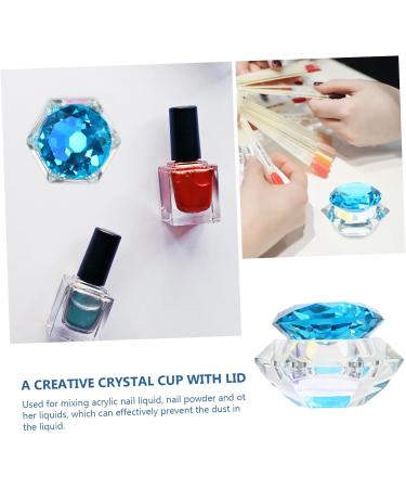 Beaupretty Mini Nail Polish 1pc Nail Art Crystal Cup Clear Container with Lid with Lid Acrylic Liquid Dish with Lid Nail Art Liquid Bowl Nail Art Pen Holder Nail Art Cups Blue Optional - Buy Online on GoSupps.com