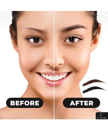 Eyebrow Stamp Stencil Kit - Waterproof Long-Lasting with Free Tweezer Spoolie & Scissors - Perfect One-Step Eyebrow Shaping in Brown - Buy Online on GoSupps.com